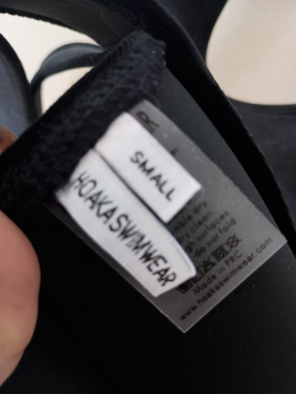 Hoaka Swimwear Bikini Top Black Velvet Size Small — image 3 of 4